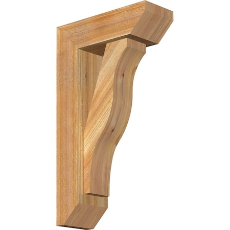 Ekena Millwork Funston Slat Rough Sawn Bracket w/ Offset Brace, Western Red Cedar, 6"W x 16"D x 28"H BKT0604X16X28FST06RWR